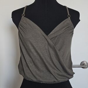 D.i.a Comfilax Onee Gyaru Olive Wrap Front Cami Crop Top